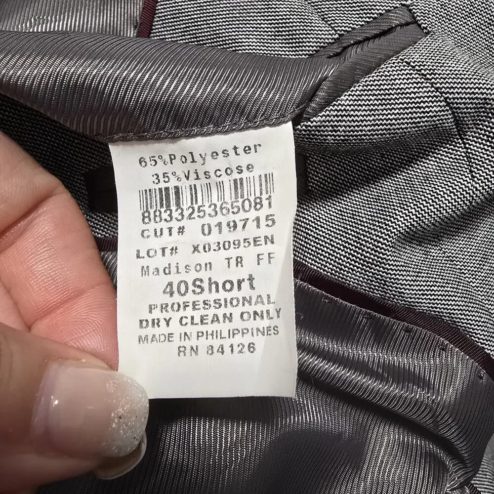 Statement Exclusive Mens 40S Gray Heather Lightweight Blazer Suit Jacket